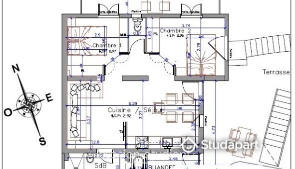 Logement étudiant T3 &agrave; Beausoleil (06240)