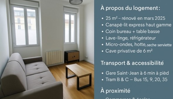 Logement tudiant Location Studio Vide Bordeaux (33300)