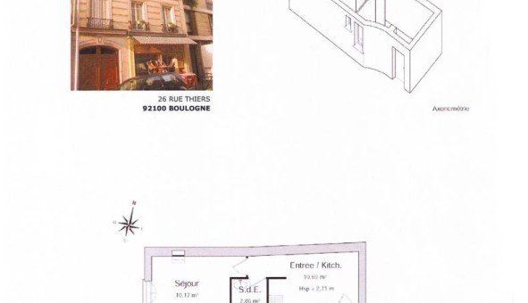 Logement tudiant Studio à Boulogne Billancourt (92100)