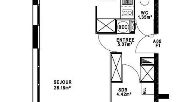 Logement tudiant Studio à Caudebec ls Elbeuf (76320)
