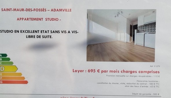 Logement tudiant Location Studio Vide Chevilly Larue (94550)