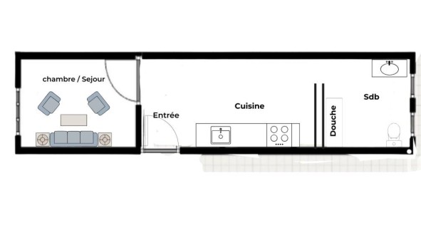 Logement �tudiant Studio &agrave; Clamart (92140)