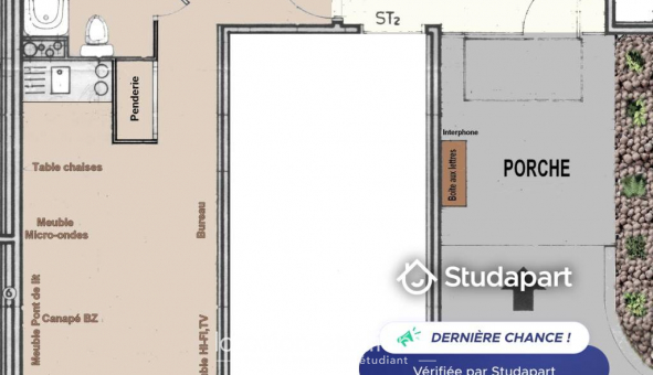 Logement tudiant Studio à Clermont Ferrand (63000)