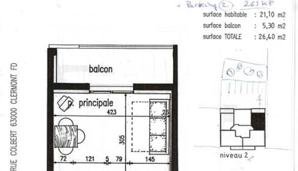 Logement �tudiant Studio &agrave; Clermont Ferrand (63000)