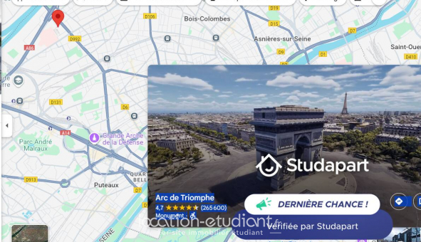 Logement �tudiant Studio &agrave; Colombes (92700)