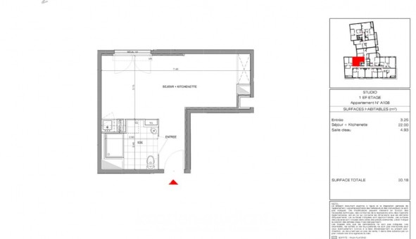 Logement �tudiant Studio &agrave; Colombes (92700)