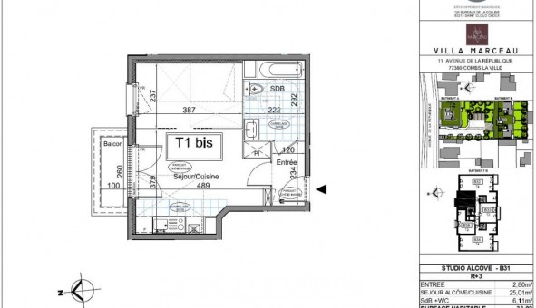 Logement tudiant Studio à Combs la Ville (77380)