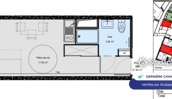Logement tudiant Studio à Dijon (21000)