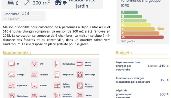 Logement tudiant Studio à Dijon (21000)
