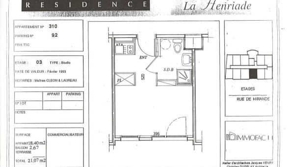 Logement tudiant Studio à Dijon (21000)