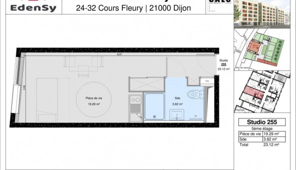 Logement tudiant Location Studio Vide Dijon (21000)