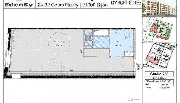 Logement �tudiant Studio &agrave; Dijon (21000)