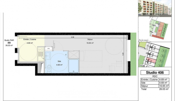 Logement �tudiant Studio &agrave; Dijon (21000)
