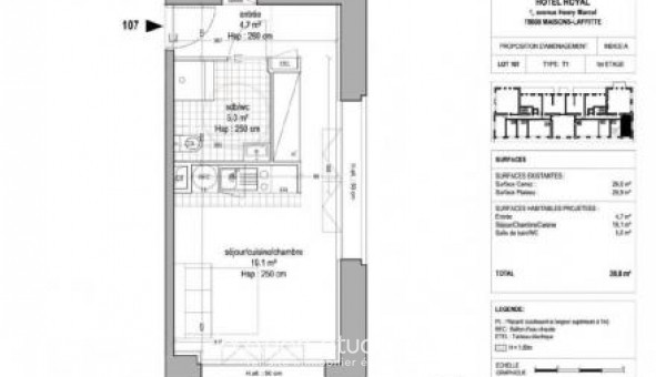 Logement étudiant Studio à Maisons Laffitte (78600)