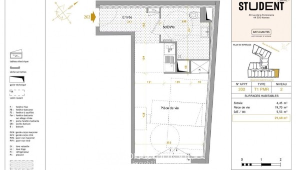 Logement �tudiant Studio &agrave; Nantes (44200)