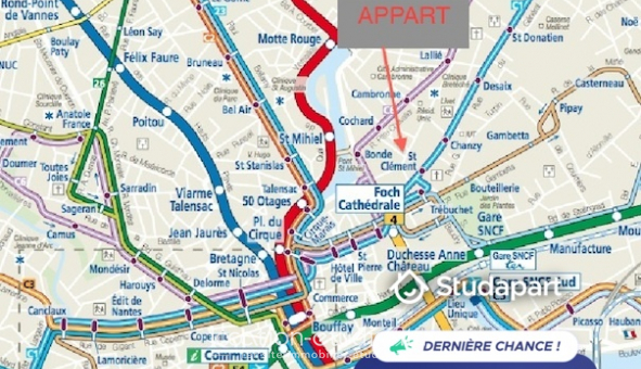 Logement �tudiant Studio &agrave; Nantes (44200)