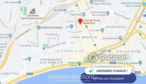 Logement tudiant Studio à Nice (06100)