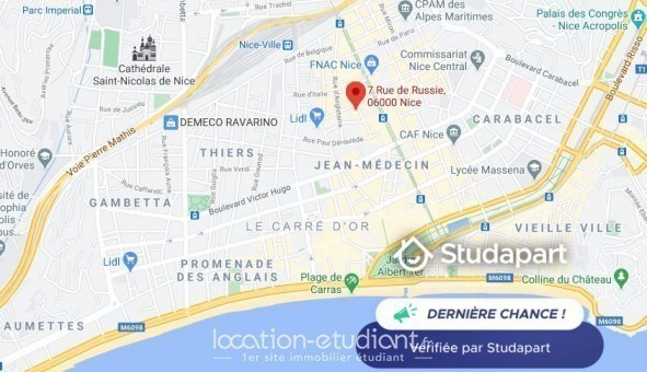 Logement �tudiant Studio &agrave; Nice (06100)