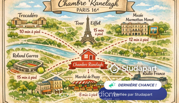 Logement �tudiant Studio &agrave; Paris 16�me arrondissement (75016)