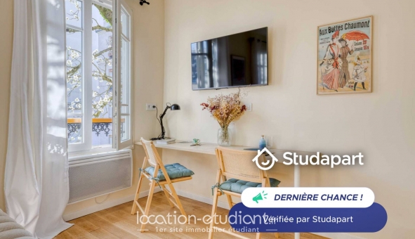 Logement étudiant Studio &agrave; Paris 19ème arrondissement (75019)