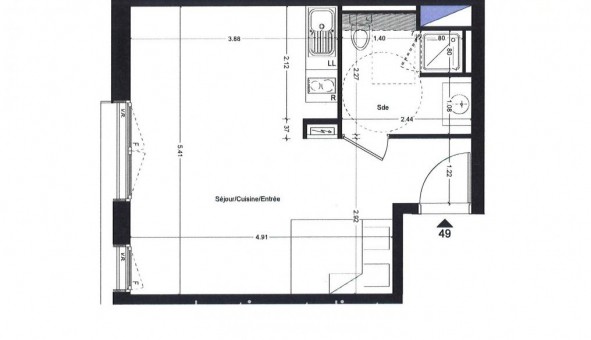 Logement tudiant Location Studio Vide Rez (44400)