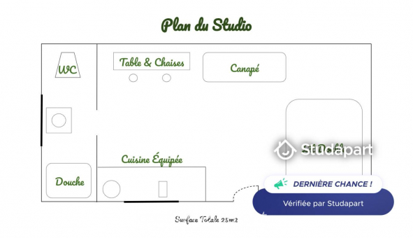 Logement �tudiant Studio &agrave; Rueil Malmaison (92500)
