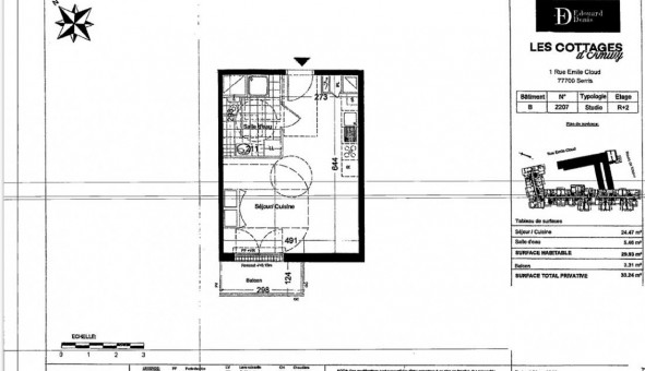 Logement tudiant Studio à Serris (77700)