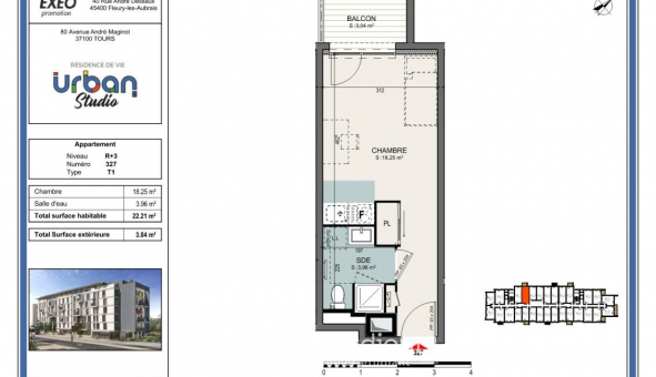 Logement �tudiant Studio &agrave; Tours (37000)