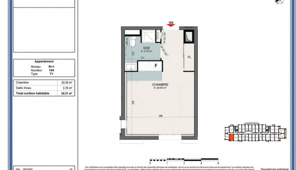 Logement �tudiant Studio &agrave; Tours (37000)