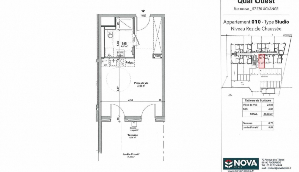 Logement tudiant Studio à Uckange (57270)