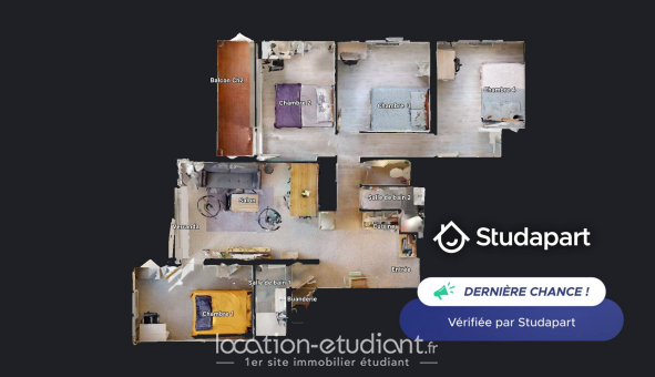 Logement tudiant Studio à Villeurbanne (69100)