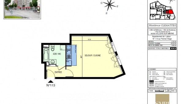 Logement �tudiant Studio &agrave; Villiers sur Marne (94350)