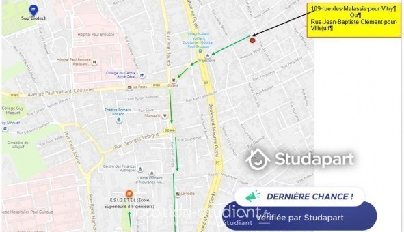 Logement tudiant Studio à Vitry sur Seine (94400)