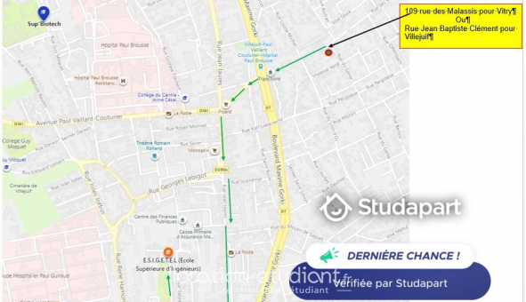 Logement tudiant Studio à Vitry sur Seine (94400)
