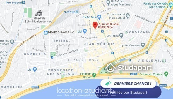 Logement étudiant Studio &agrave; Nice (06100)