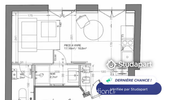 Logement étudiant Studio &agrave; Paris 17ème arrondissement (75017)