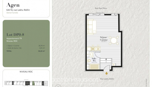 Logement tudiant T2 à Agen (47000)