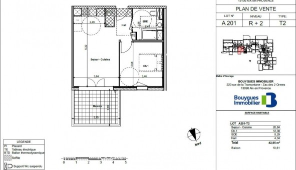 Logement �tudiant T2 &agrave; Aix en Provence (13100)