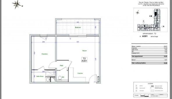 Logement �tudiant T2 &agrave; Aix en Provence (13100)