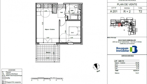 Logement �tudiant T2 &agrave; Aix en Provence (13100)