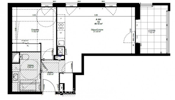 Logement tudiant Location T2 Vide Albertville (73200)