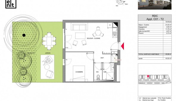 Logement étudiant T2 à Amiens (80090)