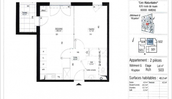 Logement �tudiant T2 &agrave; Amiens (80090)