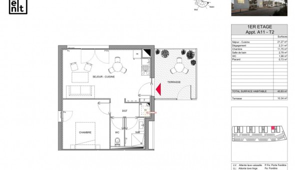 Logement �tudiant T2 &agrave; Amiens (80090)