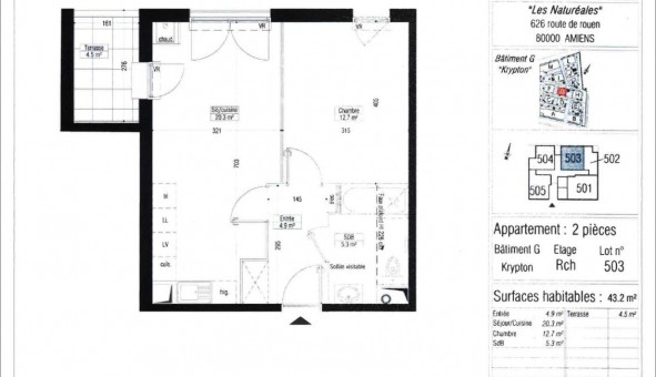 Logement �tudiant T2 &agrave; Amiens (80090)