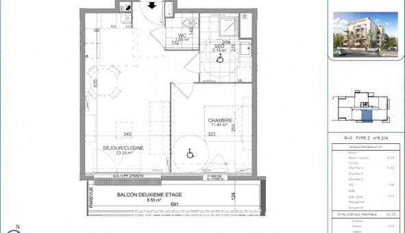 Logement �tudiant T2 &agrave; Amiens (80090)