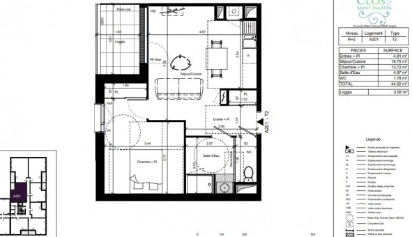 Logement tudiant T2 à Angers (49000)