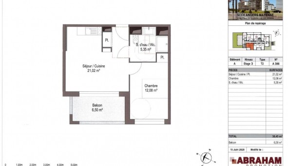 Logement �tudiant T2 &agrave; Angers (49000)