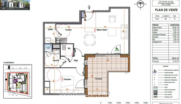 Logement �tudiant T2 &agrave; Angers (49000)