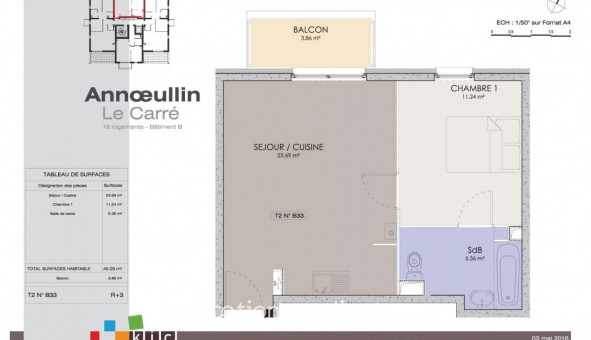 Logement tudiant T2 à Annœullin (59112)